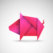 świnia origami wektor