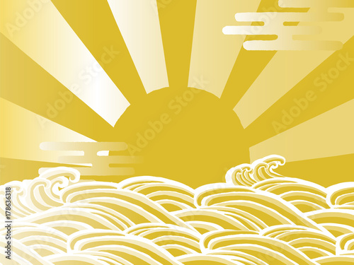 波と日の出 背景イラスト Stock Vector Adobe Stock 波と日の出 背景イラスト Stock Vector Adobe Stock