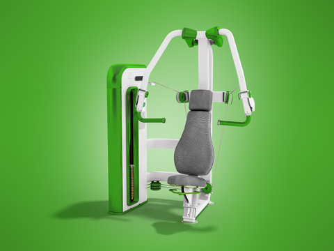 Modern sport trainer for strength training for the body green 3D rendering on a green background