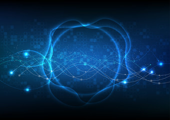 Poster - vector background abstract technology communication data Science