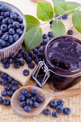 Wall Mural - Jam of blueberries fruits