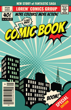 Retro Magazine Cover. Vintage Comic Book Vector Template