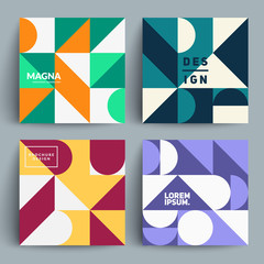 Wall Mural - Set of trendy pattern cards. Minimal geometric design. Eps10 vector.