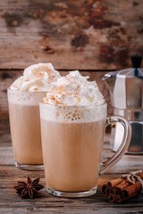 Canvas Print - Pumpkin spice latte with whipped cream and cinnamon