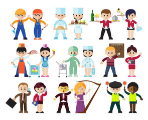 Sticker - Kids Professions Characters Set