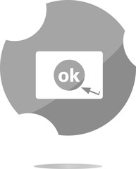 Poster - ok word on sign web icon. web button