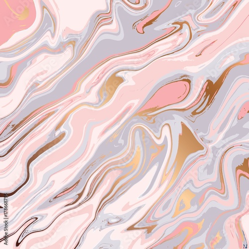 Naklejka na meble Liquid marble texture design, colorful marbling surface, golden lines, vibrant abstract paint design, vector