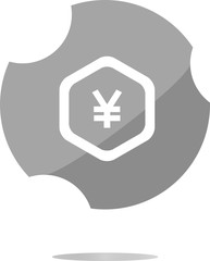 Poster - web icon on protection sign with yen money sign
