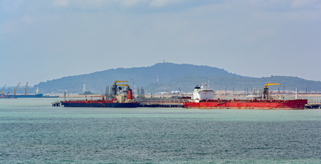 Wall Mural - Pengerang Deepwater Petroleum Terminal with tankers.