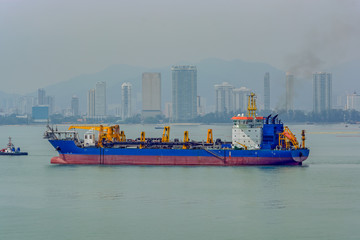 Wall Mural - Anchored trailing suction hopper dredger