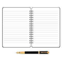 Canvas Print - Notebook and pen