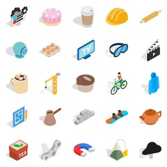 Poster - Engineering tool icons set, isometric style
