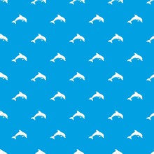 Jumping Dolphin Pattern Seamless Blue