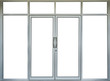 glass door of building with copy space