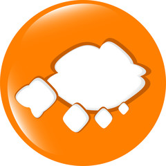 Poster - abstract cloud web icon, button isolated on white