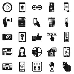 Poster - Flat screen icons set, simple style