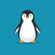 Cute penguin icon in flat style.