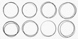 © Ron Dale - Hand drawn circle line sketch set. Vector circular scribble doodle round circles for message note mark design element. Pencil or pen graffiti  bubble or ball draft illustration