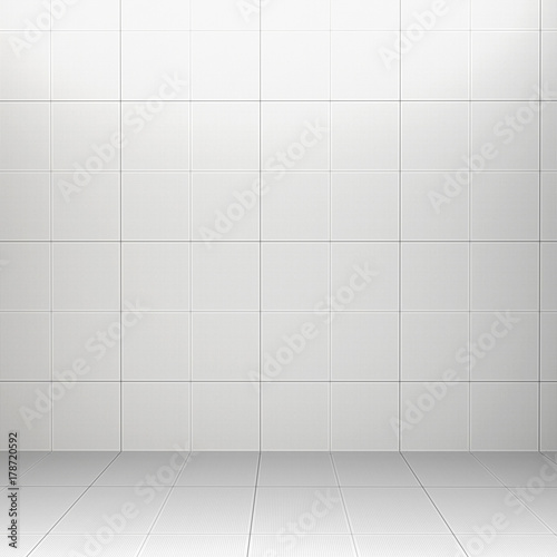Interior Rendering Of White Square Ceramic Tiles And Interior Rendering Of White Square Ceramic Tiles And Tiled Floor 2479