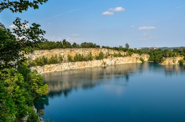 Naklejka na meble Beautiful quarry with blue water. Water reservoir Zakrzowek in Krakow, Poland.