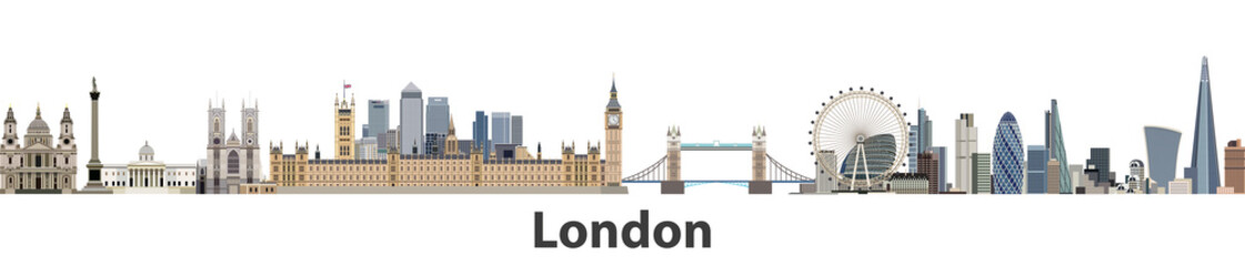 Fototapete - London vector city skyline