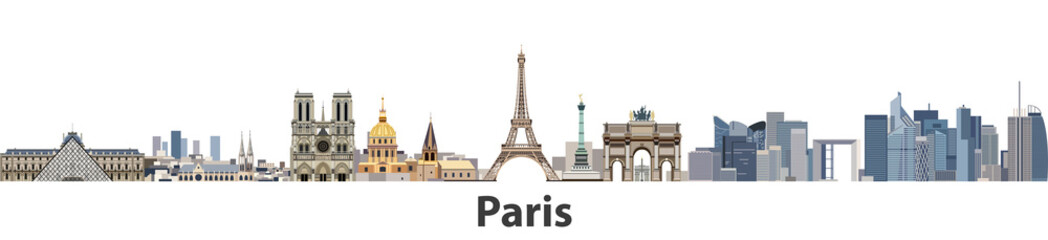 Fototapete - Paris vector city skyline