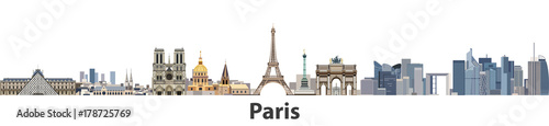 Paris vector city skyline Poster Mural XXL