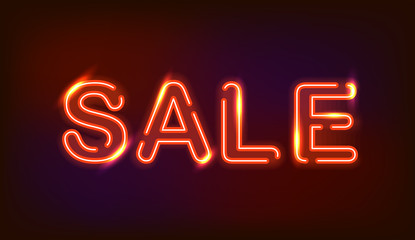 Sale neon banner.