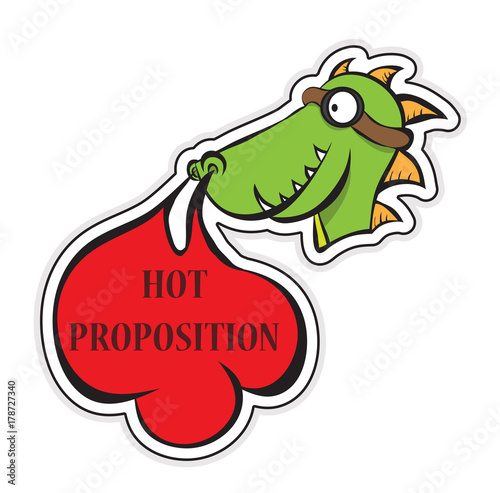 Kind Dragon Breathes Fiery Text A Template For Writing Vector Kind Dragon Breathes Fiery Text A Template For Writing Vector Image Flat Design Cartoon Character Fairy Tale Creature