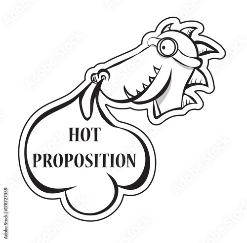 Kind Dragon Breathes Fiery Text A Template For Writing Vector Kind Dragon Breathes Fiery Text A Template For Writing Vector Image