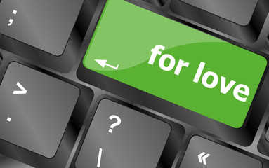 Poster - Modern keyboard key with words for love