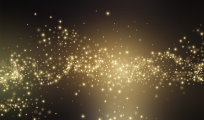 Wall Mural - Gold glitter stardust background. Vector illustration.