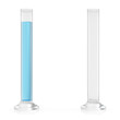 © rost9 - Chemistry flasks with colored liquid on white background. Science chemistry concept. Laboratory test tubes and flasks with colored liquids 3D rendering