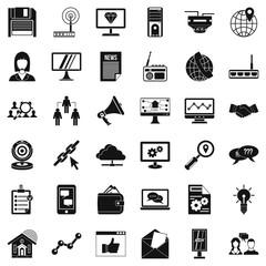 Poster - Helpdesk icons set, simple style