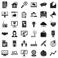Poster - Support icons set, simple style