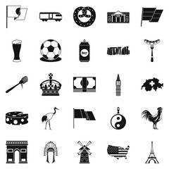 Poster - Exploring icons set, simple style