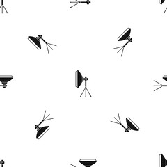 Poster - Studio lighting equipment pattern seamless black