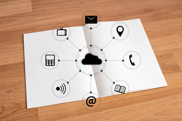 Poster -  Cloud Computing diagram Network Data Storage Technology Service