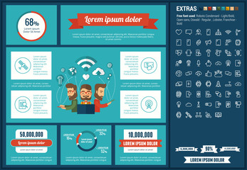 Poster - Mobility infographic template and elements. The template includes illustrations of hipster men and huge awesome set of thin line icons. Modern minimalistic flat vector design.