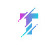 Digital Letter T Pixel Icon Logo Design Element