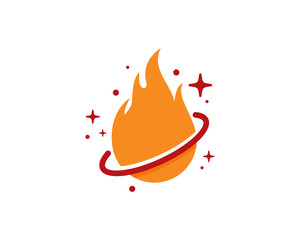 Wall Mural - Fire Planet Icon Logo Design Element