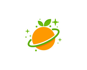 Wall Mural - Fruit Planet Icon Logo Design Element