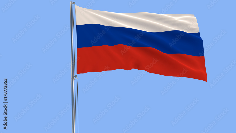 Stock-Illustration „Isolate flag of Russia on a flagpole fluttering in ...