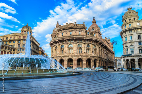 Photographie  Piazza De Ferrari in Genoa Italy
