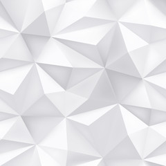 Wall Mural - Triangle geometric abstract white paper seamless pattern background. Vector white halftone minimal gradient with simple trendy graphic crumple texture