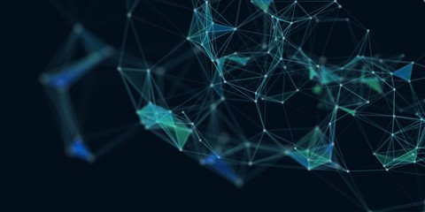 Poster - abstract technology futuristic geometrical and science color neon background with space for copy. pl