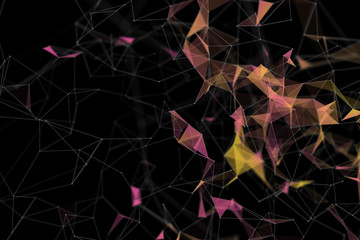 Poster - abstract technology futuristic geometrical and science color neon background with space for copy. pl