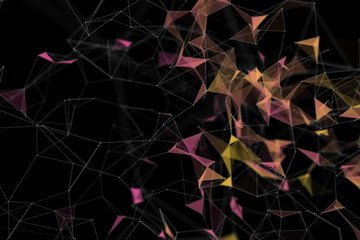 Poster - abstract technology futuristic geometrical and science color neon background with space for copy. pl