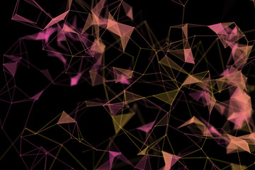 Poster - abstract technology futuristic geometrical and science color neon background with space for copy. pl