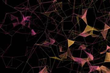 Poster - abstract technology futuristic geometrical and science color neon background with space for copy. pl